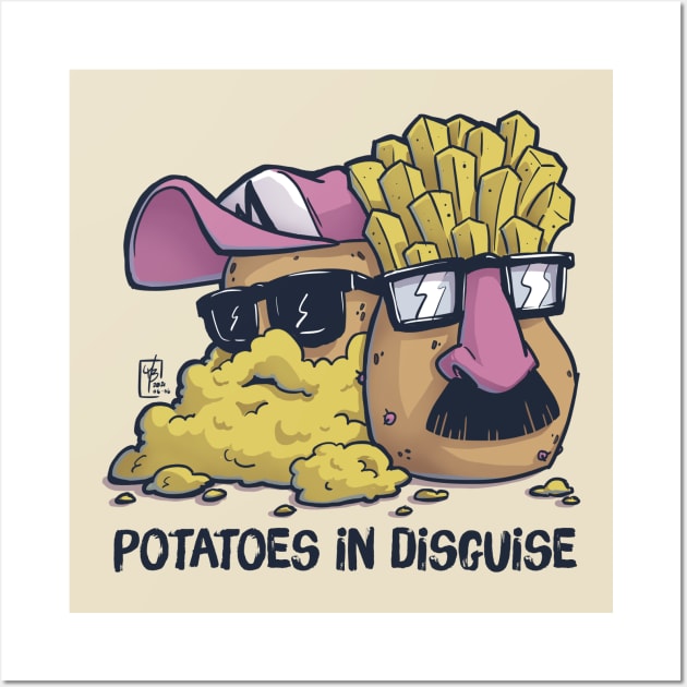 Potatoes in disguise (black text) Wall Art by MBGraphiX